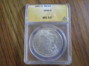 Dólar de plata Morgan 1890-P ANACS MS 63 - Imagen 1 de 7