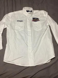 (SZ L) Wrangler NFR Las Vegas 2022 Long Sleeve Button Dress Shirt (White) - Picture 1 of 4
