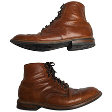 Allen Edmonds Higgins Mill Weatherproof Cognac Brown Leather Lace Up Boots 10.5 