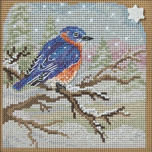 Kit Punto de Cruz Snowy Bluebird Mill Hill 2025 Botones Cuentas Invierno - Imagen 1 de 2