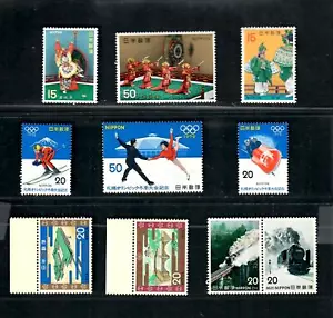 JAk Japan Sätze Paar 10 verschiedene Gedenkmarken 70er Jahre M.N.H. - Bild 1 von 2
