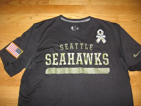 SEATTLE SEAHAWKS SALUTE THE TROOPS USA NFL BLACK JERSEY BY NIKE DRY-FIT Cover