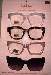 NICOLE MILLER Premium Reader & Sunglass 4 reading Glasses +2.50 UV protect NWT - Picture 1 of 6