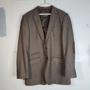 Akademiks Mens Sports Coat with faux leather elbows/accents brown 42L - Picture 1 of 12