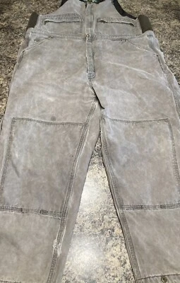 Cabela's Men's Size 2XL Short Hunting Overalls Bibs Work Brown Gray Cotton Nylon - Image 1 of 4