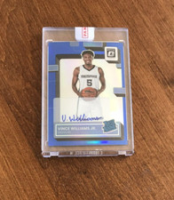 Vince Williams Jr. 2022-23 Optic Rated Rookie Blue Prizm Auto Grizzlies /49 RC