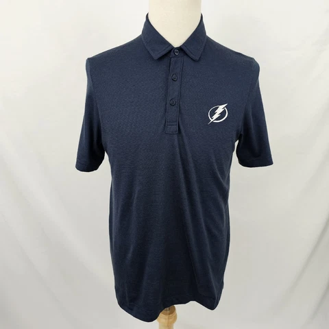 Tampa Bay Lightning Travis Mathew Men's Polo Shirt Dark Blue Logo NHL Medium EUC Cover