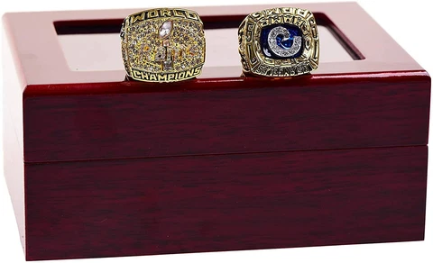 2 Pcs 1979+1999 Los Angeles Rams Championship Rings - Ring Only Box not included Cover