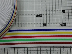 1m flauschig gestreifter Gummibund, extra weich verdickte Bandbreite - 60mm - Bild 1 von 4