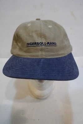 Винтажный Ingersol Rand - твердый назад - ремень назад шляпа в коричневый w синие поля - Изображение 1 из 3