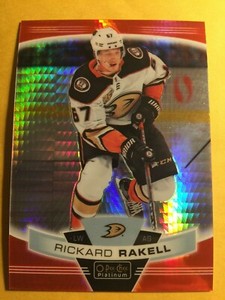 RICKARD RAKELL 2019-20 UD O-Pee-Chee Platinum Red Prism #26 #/199 Ducks Pens