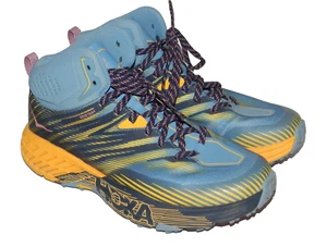 Hoka One Speedgoat Mid 2 GTX Hiking Boots Women’s US Size 9 Blue Yellow - Picture 1 of 10