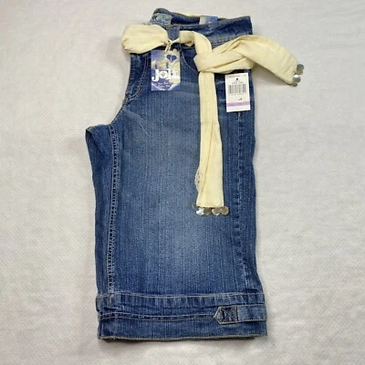 Pantalones Cortos Jolt Juniors Talla 11 Denim Lavado Medio Tiro Bajo Elástico Cinturón Bermudas Nuevos Foto 1 de 4