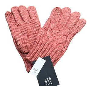 GAP Kids Cable Knit Tech Smart Gloves, Pink, Size Medium 8/9, NEW - Picture 1 of 5