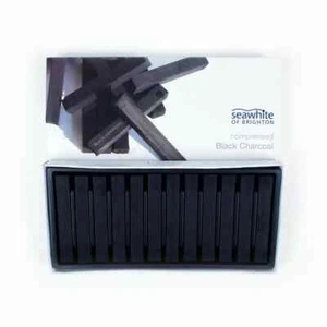 Seawhite Compressed Sketching Stick Set - Pack of 12 Black  NEW - Picture 1 of 1