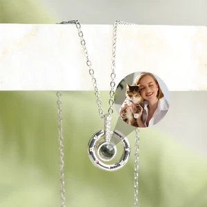 Personalized Love Photo Projection Necklace • Pet Memorial Jewelry • Friend Gift - Picture 1 of 5