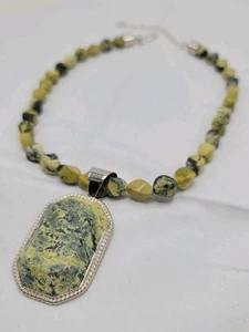 Collar Colgante Jay King Serpentina Amarilla Plata de Ley 925 DTR Nuevo En Caja - Imagen 1 de 13