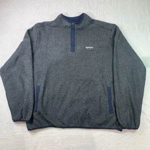 Eddie Bauer Men’s XL Heavy Fleece Pull Over Grey 1/4 Snaps Outdoors Gorpcore - Picture 1 of 12