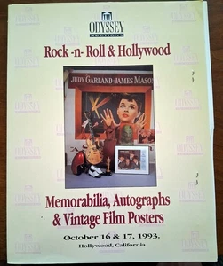 ROCK-N-ROLL & HOLLYWOOD ODYSSEY AUCTION CATALOG 1993 HOLLYWWOD,CA-82 PAGES - Picture 1 of 10