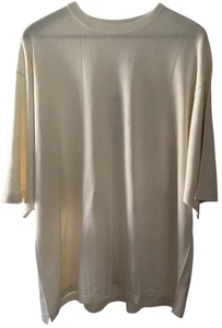 Johnston and Murphy Silk Sweater XXL Crewneck Short Sleeve Ivory Preppy Chic - Picture 1 of 8