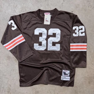 NWT Mitchell & Ness Jim Brown Cleveland Browns 1964 Throwback Jersey #32 XXL 52 - Picture 1 of 8