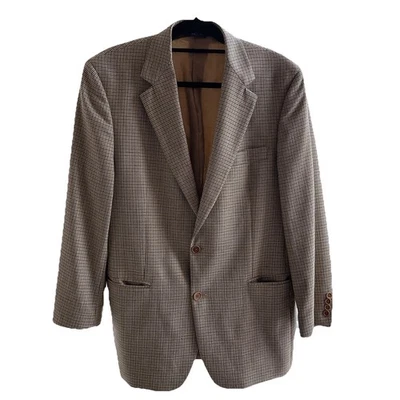 Casaco esportivo Brooks Brothers masculino Houndstooth blazer de lã tamanho 41L clássico - Imagem 1 de 4