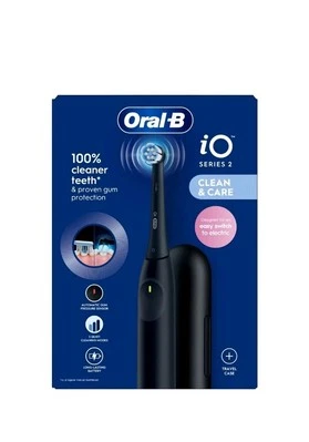 Oral-B iO2 Night Black Electric Toothbrush with Smart Pressure Sensor & Travel