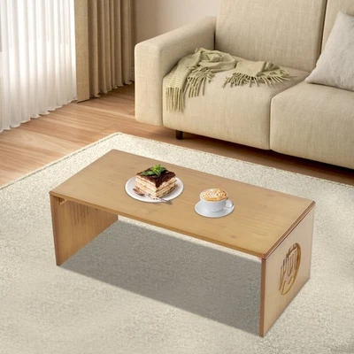 Tawny Foldable Floor Table Bamboo Folding Coffee Table Without Assembly 13.22lbs - Image 1 of 4