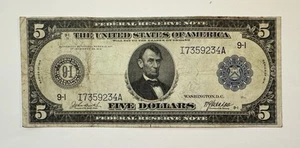 1914 $5 Federal Reserve Note, Minneapolis, Minnesota - Picture 1 of 2