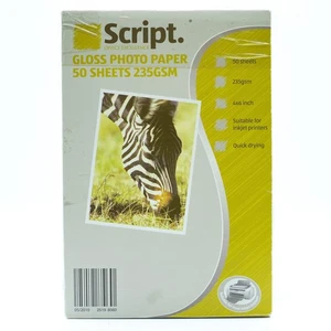 Script Office Excellence Gloss Photo Paper – 50 Sheets, 235gsm, 4x6" – Inkjet - Picture 1 of 2