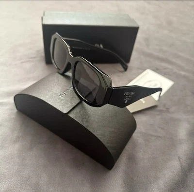 Prada Milano PR17WS Sunglasses Symbole 49 mm-Black Frame & Lens - Image 1 of 4
