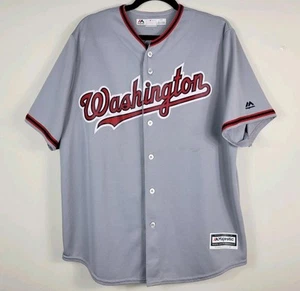 Stephen Strasburg #37 Washington Nationals MLB Majestic Gray Jersey Mens Size L - Picture 1 of 19