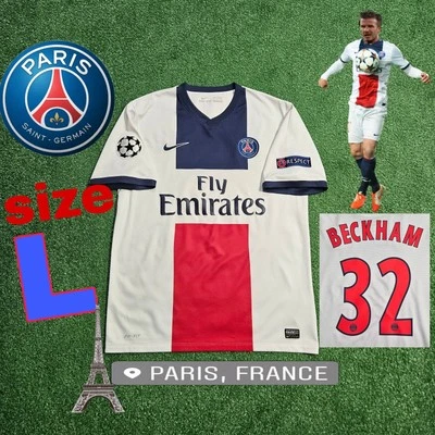 🔥Nike PSG David Beckham #32 2013/2014 Away Jersey Champions League Patch Large  - Image 1 of 4