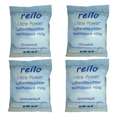 REILO 5x Duftset = 20x 450g Raum- / Luftentfeuchter Granulat mit Duft, im Vliesbeutel
