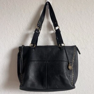 The Sak Black Leather Studded Shoulder Tote Bag - Foto 1 di 13