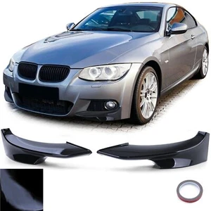 Front Flaps Spoiler Splitter Schwarz Glanz passend für 3er BMW E92 E93 10-13 - Picture 1 of 8