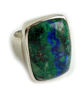 Azurit Ring 925er Silber Gr. ca. 55 silbern glänzend + Box ARV4 - Bild 1 von 6