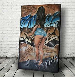 "WORST" BAR WALL ART sexy graffiti Original Painting Acrylic Jeremy Worst erotic - Picture 1 of 10
