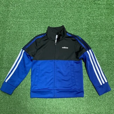 Chaqueta Adidas para niñas talla 4 azul negro 3 rayas Foto 1 de 4