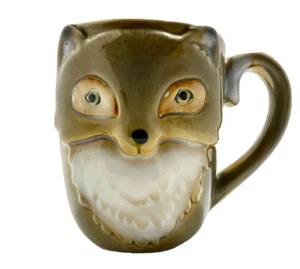 VTG MCM CERAMIC GLAZED GIBSON HOME CHARMING WOODLAND BROWN FOX TEA/COFFEE MUG - Picture 1 of 6