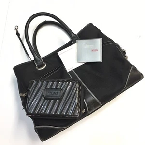 Tumi Elements Collection Black Canvas Briefcase 13" Laptop Carry On Travel Bag - Picture 1 of 12