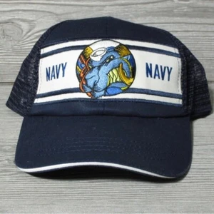 Vintage Trucker Cap Hat US Navy Snapback Mesh Bill the Goat Embroidered Made USA - Picture 1 of 8