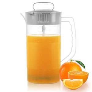 Mixing Pitcher with Mixer Plunger - Plastic 2000ml/64 oz Pitcher with Lid - Picture 1 of 7