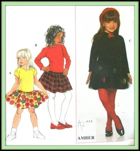 DRESS Pullover Drop-waist GIRL'S Amber Simplicity 7888 Fabric Sewing Pattern - Picture 1 of 3