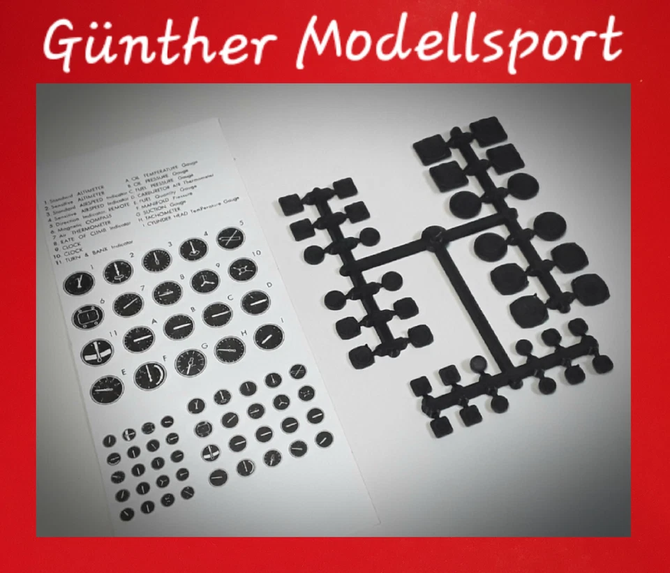 Cockpit-Instrumenten-Set, 36-teilig, 1202553 Günther Modellsport - Bild 1 von 1