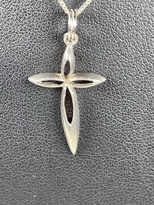 COLAR CRUZ PONTA ABERTA PRATA ESTERLINA 925 JEZLAINE 16" FÉ MODERNA 2822 - Imagem 1 de 4