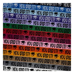 You Did It Graduation Graduate Satin Ribbon Bows Gift Wrapping - 3 Yards - Picture 1 of 6