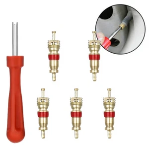 5 piezas - Inserto de válvula válvula válvula coche + 1 pieza extractor de válvula - Imagen 1 de 3