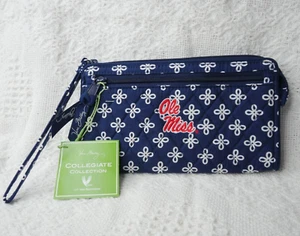 Vera Bradley OLE MISS Cartera Muñequera Cremallera Frontal Universidad de Mississippi NUEVA - Imagen 1 de 6