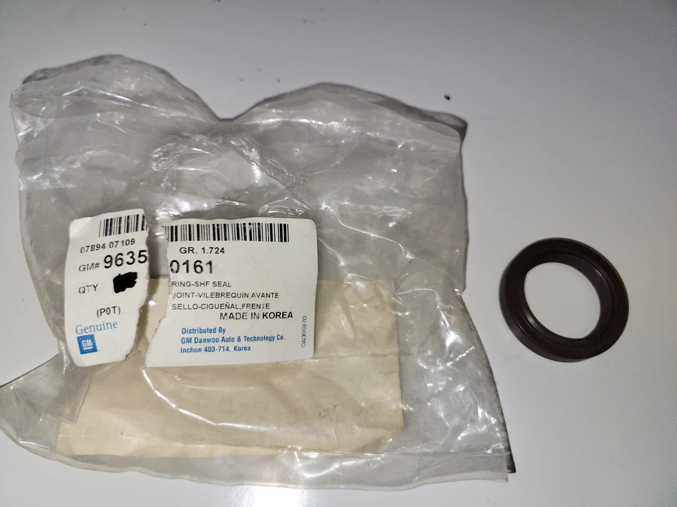 NEW Genuine GM OEM Engine Crankshaft Front Seal 1.6L Aveo Aveo5 96350161 - Image 1 of 1